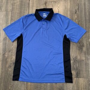 Culvers Mens Medium Polo Shirt Blue Black Short Sleeve Employee Uniform Work